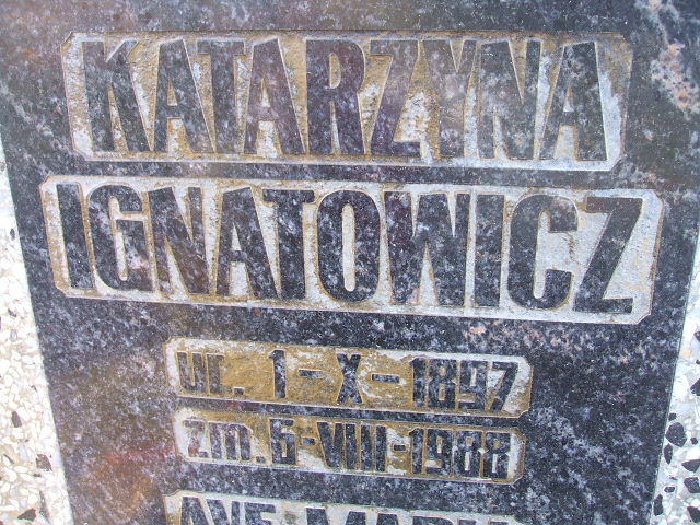 Katarzyna Ignatowicz 1897 Bledzew - Grobonet - Wyszukiwarka osób pochowanych