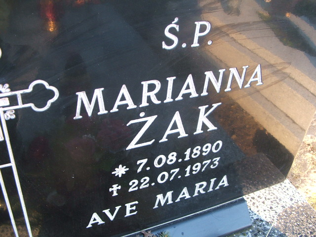 Marianna Żak 1890 Bledzew - Grobonet - Wyszukiwarka osób pochowanych
